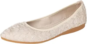 Women's Flats, Foldable Ballet Flats for Women, Fashion Silk Pionted Toe Comfort Lightweight Slip-On Dress Shoes