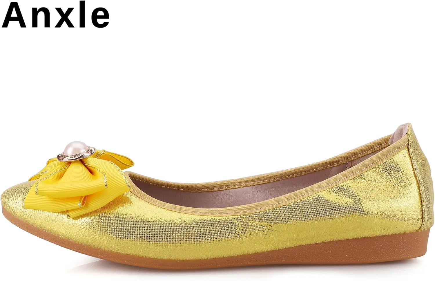 Womens Foldable Ballet Flats Bling Rhinestone Pointed Toe Comfort Slip On Walk Work Loafers Bridal Dress Shoes
