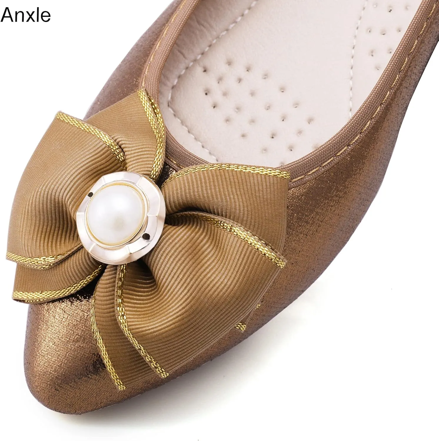 Womens Foldable Ballet Flats Bling Rhinestone Pointed Toe Comfort Slip On Walk Work Loafers Bridal Dress Shoes