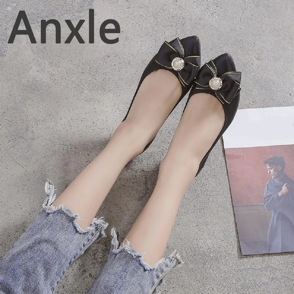 Womens Foldable Ballet Flats Bling Rhinestone Pointed Toe Comfort Slip On Walk Work Loafers Bridal Dress Shoes