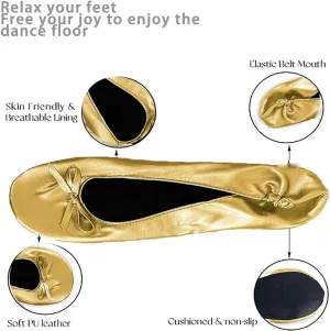 Women's Foldable Dance Shoes Ballet Flats