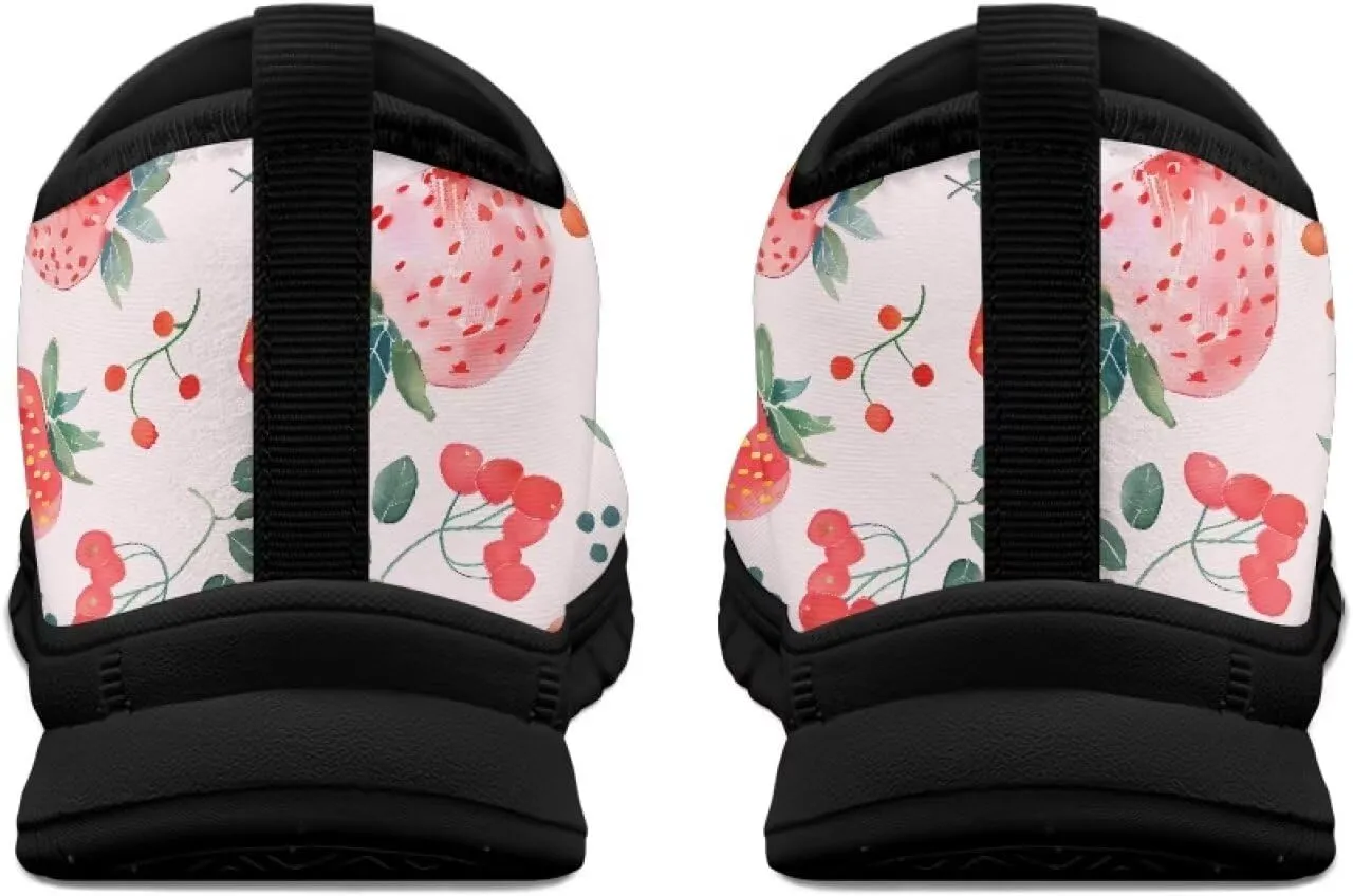 Women's Fruit Print Shoes Low Top Slip On Casual Walking Flat Shoes Comfortable Soft-Soled Sports Running Sneakers