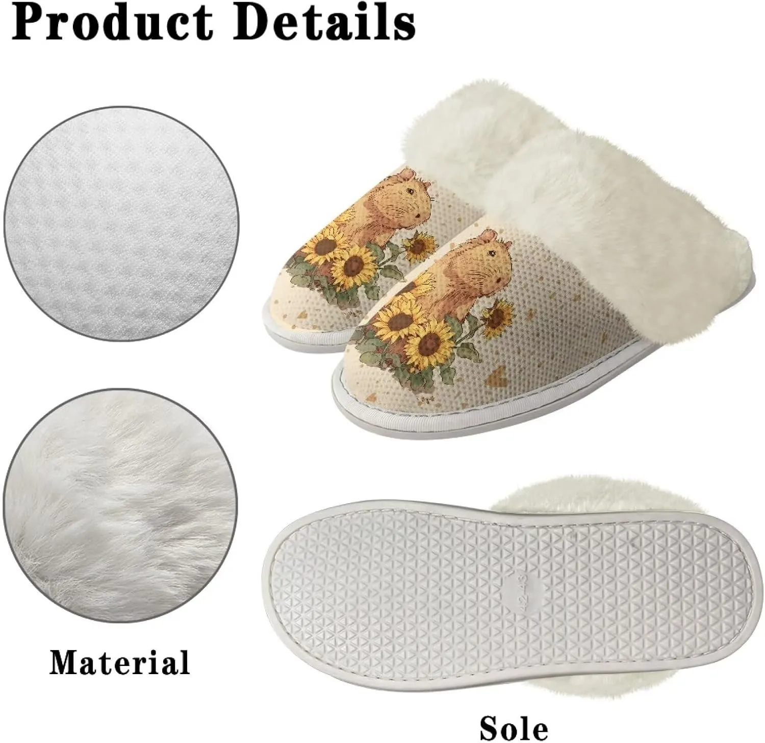 Women's Fuzzy Slip On Slippers Warm Cozy Soft Plush Slippers Lightweight Winter Fluffy Non Slip Indoor House Shoes Size 5-10
