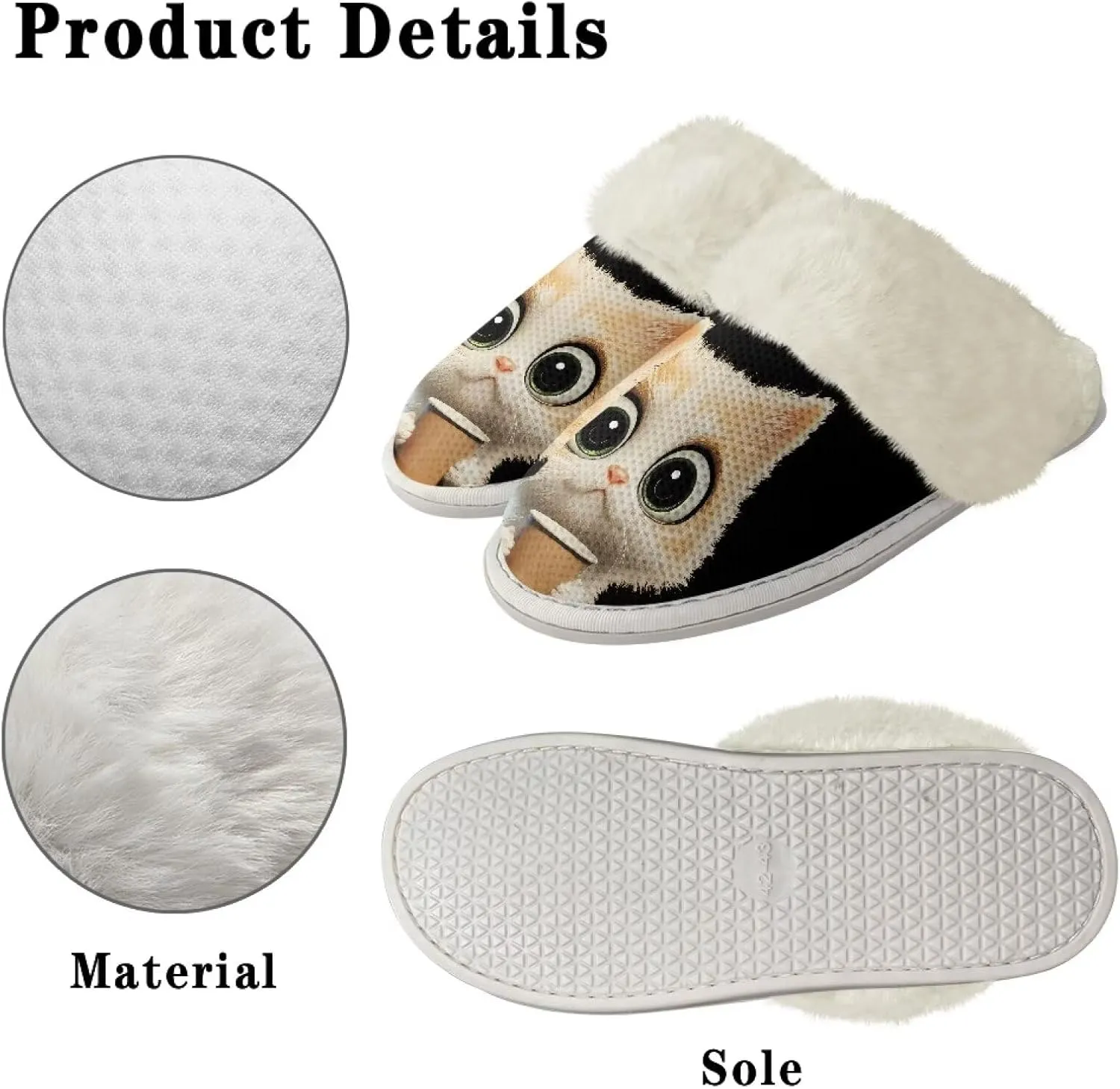 Women's Fuzzy Slip On Slippers Warm Cozy Soft Plush Slippers Lightweight Winter Fluffy Non Slip Indoor House Shoes Size 5-10