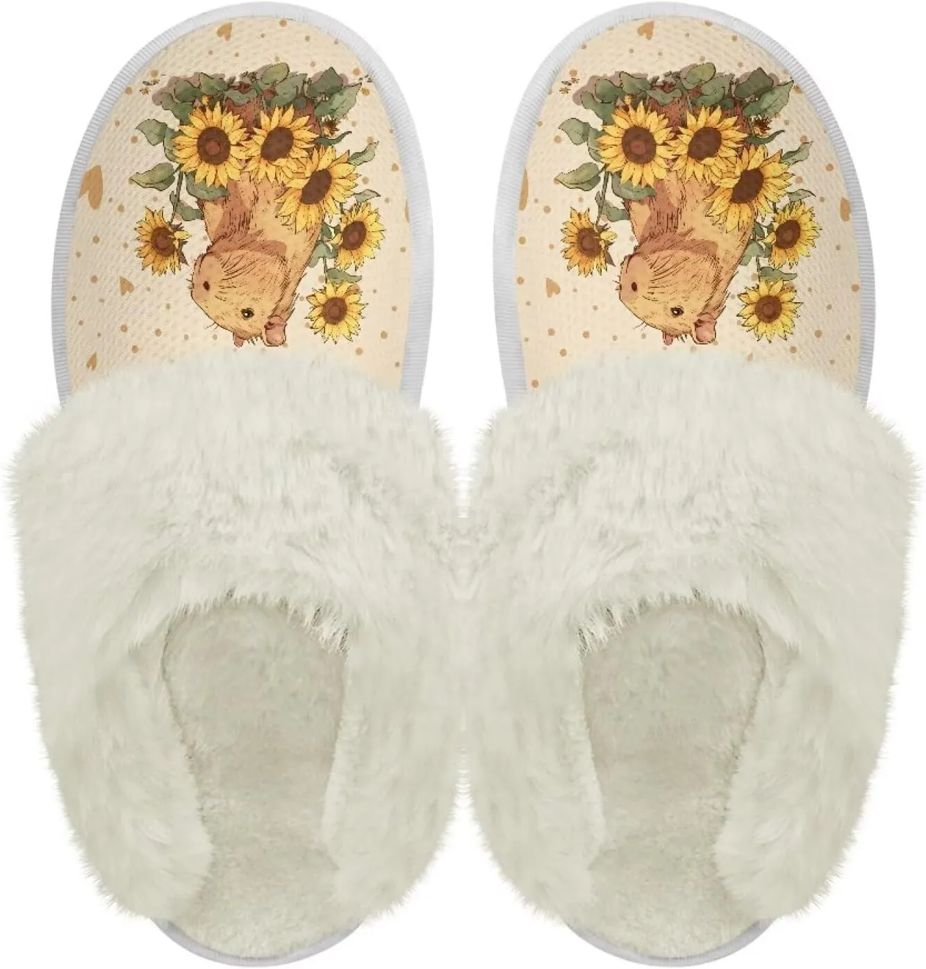 Women's Fuzzy Slip On Slippers Warm Cozy Soft Plush Slippers Lightweight Winter Fluffy Non Slip Indoor House Shoes Size 5-10