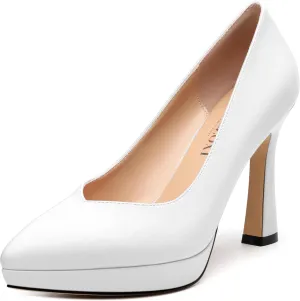 Womens Heeled Pumps, Pointed Toe Platform High Heel Pumps for Women, Platform Stiletto Pumps Shoes 4"