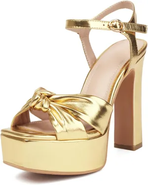 Women's High Chunky Platform Heels 5.5” Height Ajustable Ankle Strap Open Toe Party Dress Wedding Sandals