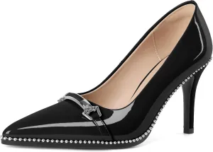 Women's High Heel Pumps Stiletto Heel Pumps for Women Pointed Toe Heels Elegant Classic 3.5 Inch Beaded Pumps