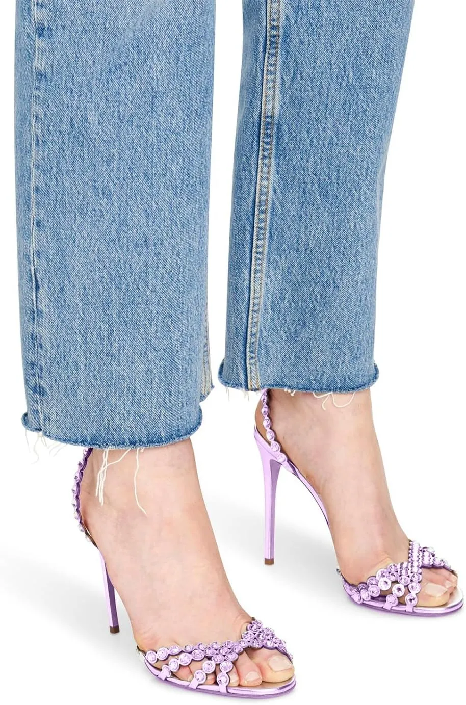 Women's High Heel Sandals with Sparkling Rhinestones by [Oakum] - Ankle Strap Design, Sexy & Elegant for Special Occasions