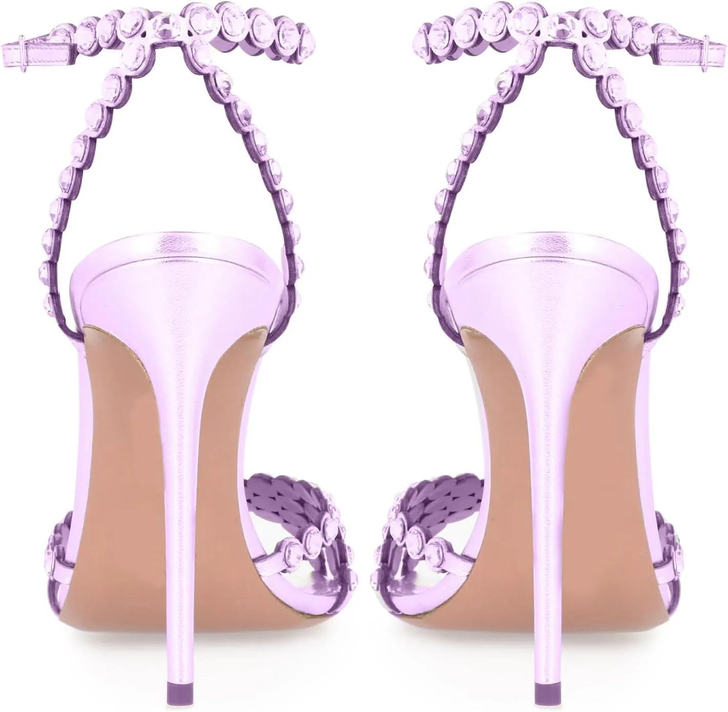 Women's High Heel Sandals with Sparkling Rhinestones by [Oakum] - Ankle Strap Design, Sexy & Elegant for Special Occasions