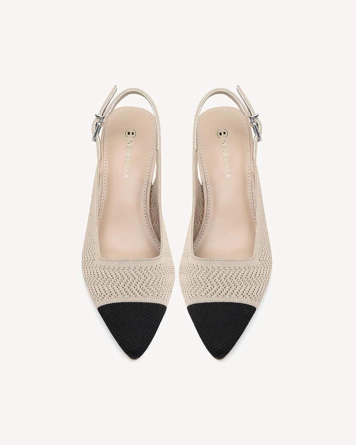 Women's Knit Pointed Toe Chunky Heel Sandals - Chunky Block Heel Summer Shoes, Breathable Sandals for Business and Daily Wear