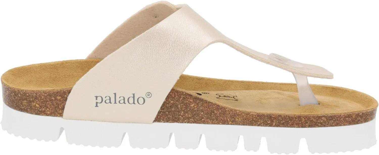 Women's Kos PL Metallic Toe Separator - Made in Spain - Upper with Shimmering Metallic Finish - Platform EVA Sole - Suede Insole
