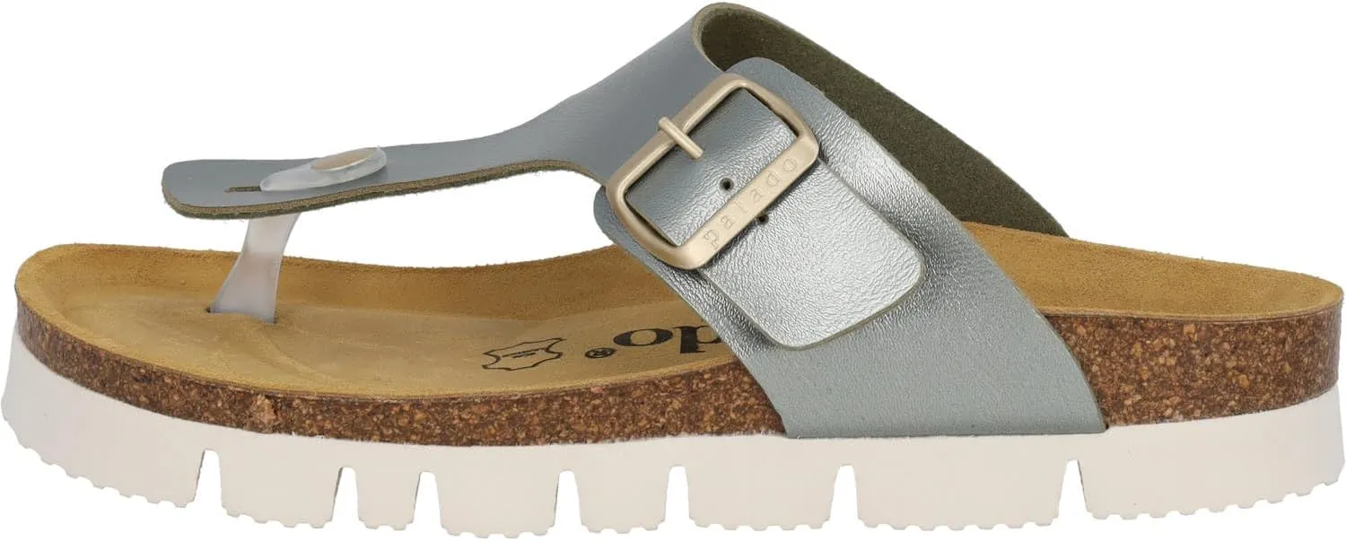 Women's Kos PL Metallic Toe Separator - Made in Spain - Upper with Shimmering Metallic Finish - Platform EVA Sole - Suede Insole
