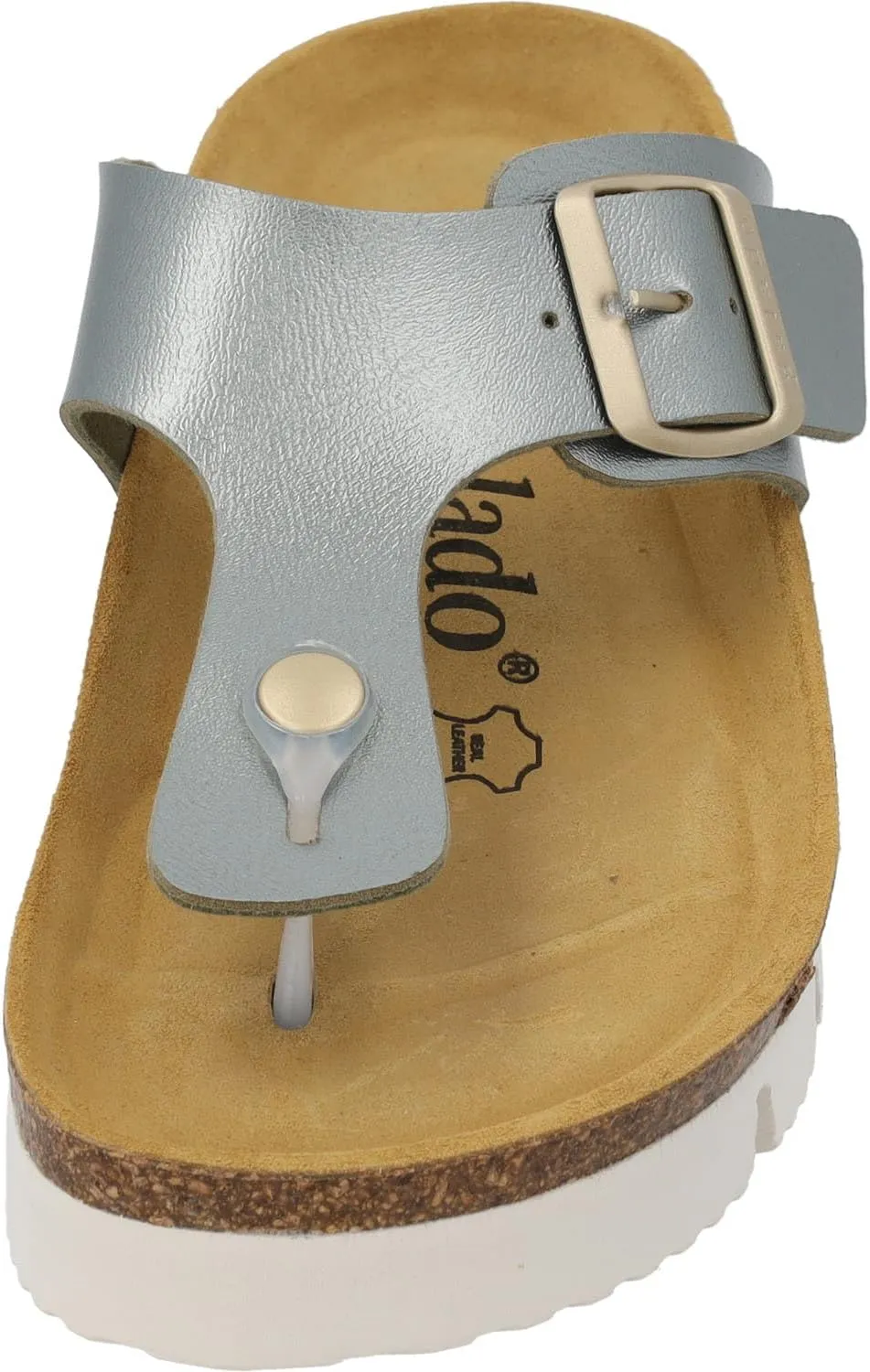 Women's Kos PL Metallic Toe Separator - Made in Spain - Upper with Shimmering Metallic Finish - Platform EVA Sole - Suede Insole