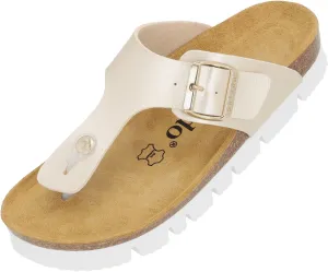 Women's Kos PL Metallic Toe Separator - Made in Spain - Upper with Shimmering Metallic Finish - Platform EVA Sole - Suede Insole