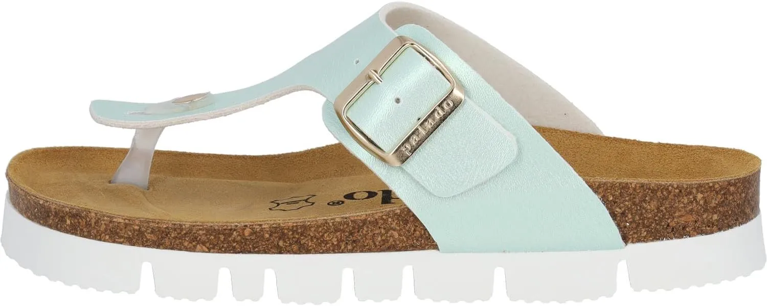 Women's Kos PL Metallic Toe Separator - Made in Spain - Upper with Shimmering Metallic Finish - Platform EVA Sole - Suede Insole