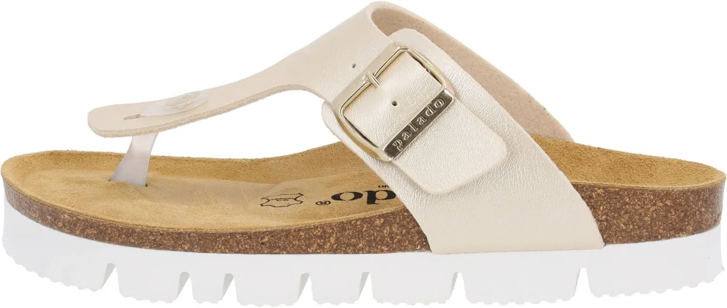 Women's Kos PL Metallic Toe Separator - Made in Spain - Upper with Shimmering Metallic Finish - Platform EVA Sole - Suede Insole