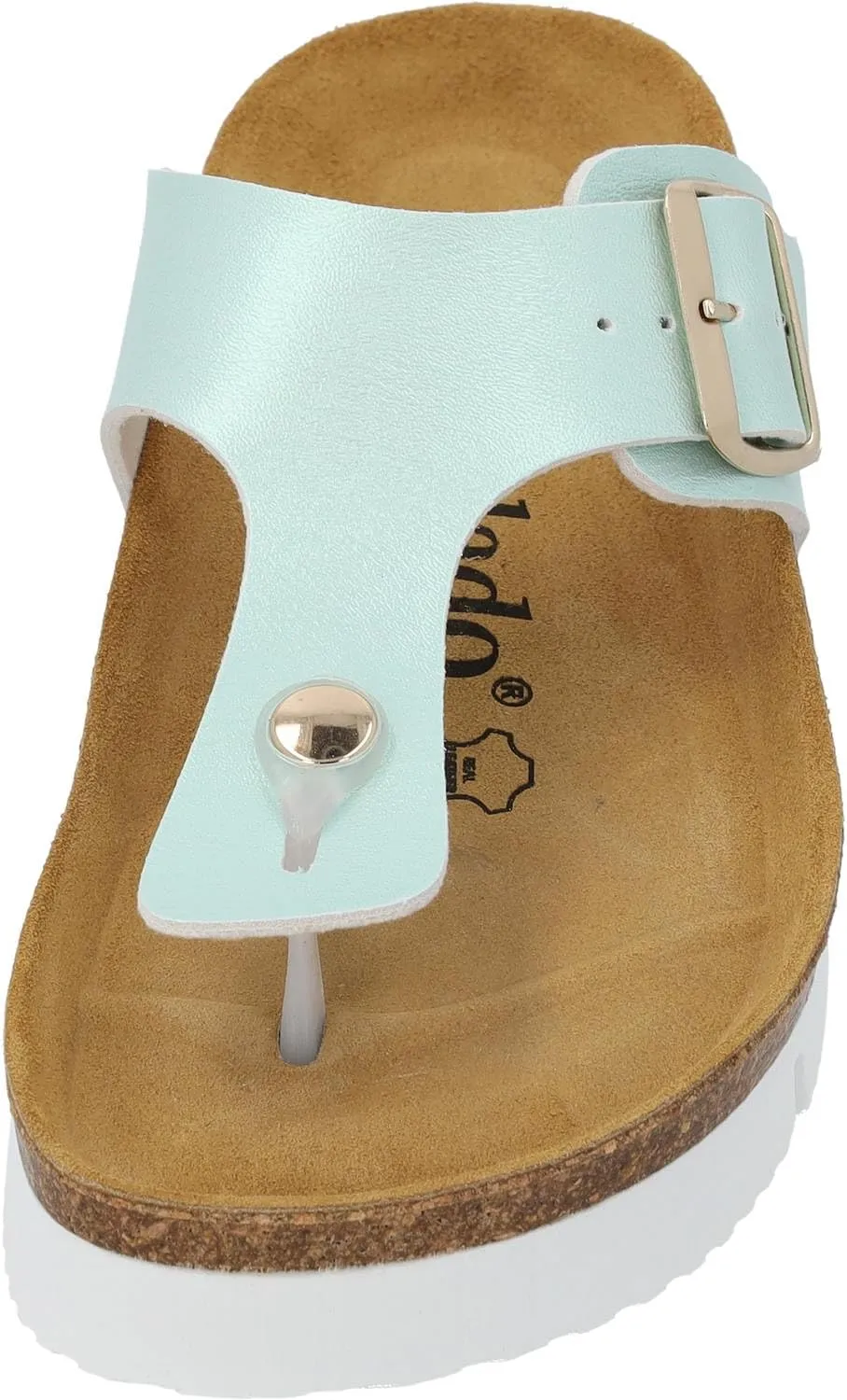 Women's Kos PL Metallic Toe Separator - Made in Spain - Upper with Shimmering Metallic Finish - Platform EVA Sole - Suede Insole