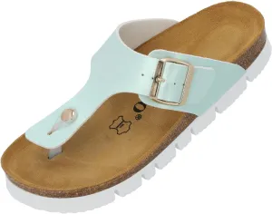 Women's Kos PL Metallic Toe Separator - Made in Spain - Upper with Shimmering Metallic Finish - Platform EVA Sole - Suede Insole
