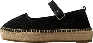 Women's Mary Jane Espadrilles Flats Platform Espadrilles Woven Outsole Shoes Canvas Flats