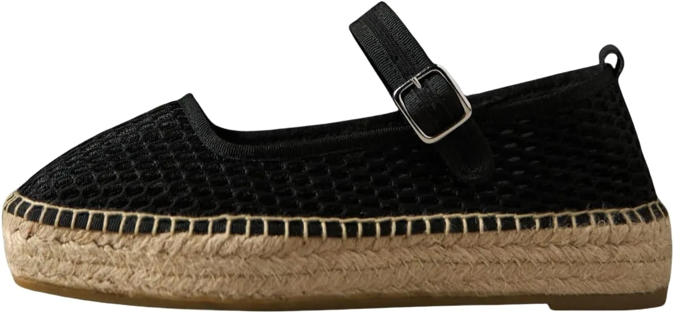 Women's Mary Jane Espadrilles Flats Platform Espadrilles Woven Outsole Shoes Canvas Flats