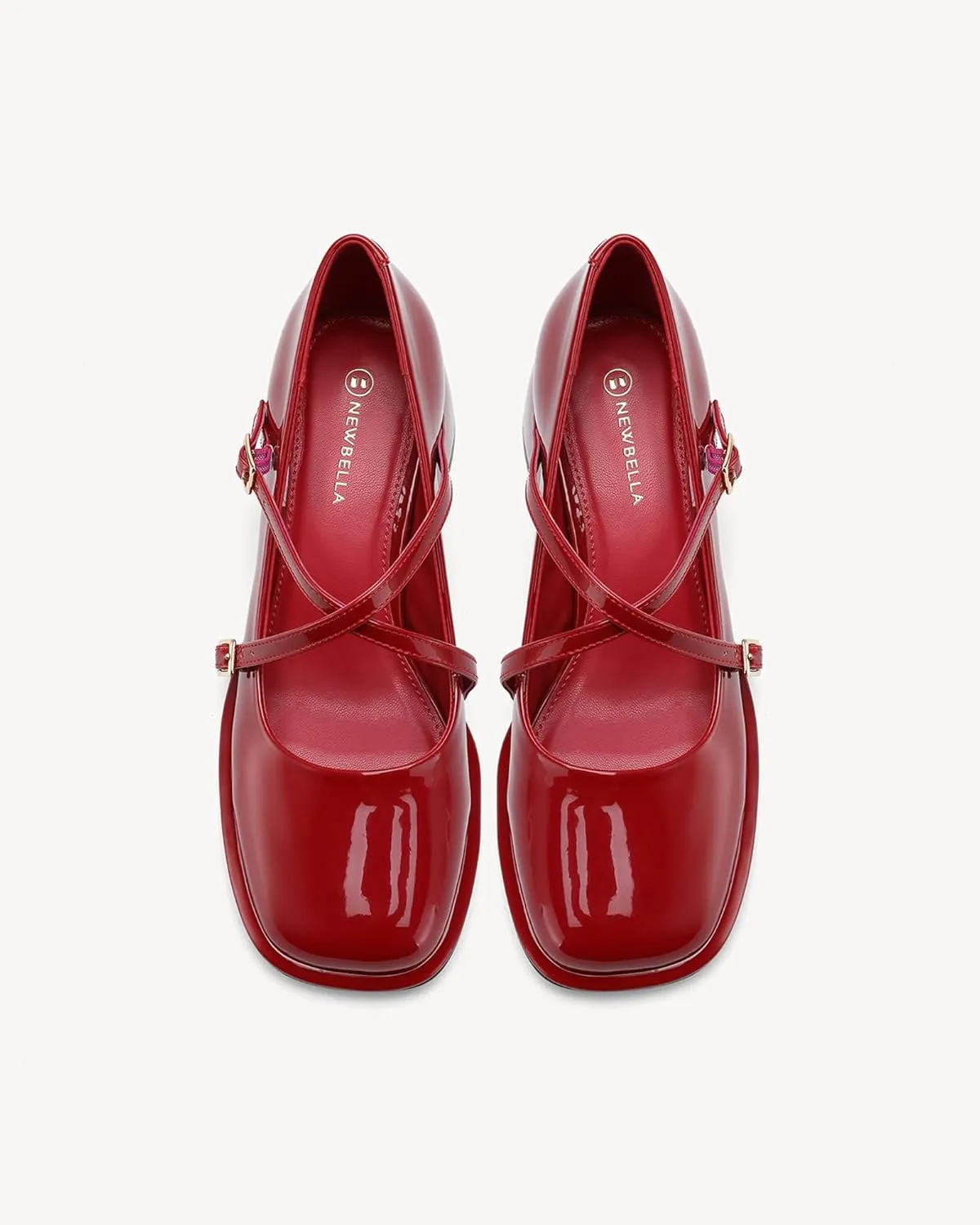 Women's Mary Jane Shoes Chunky Block Heel Wedding Dress Shoes for Women Low Heels Close Square Toe Pumps