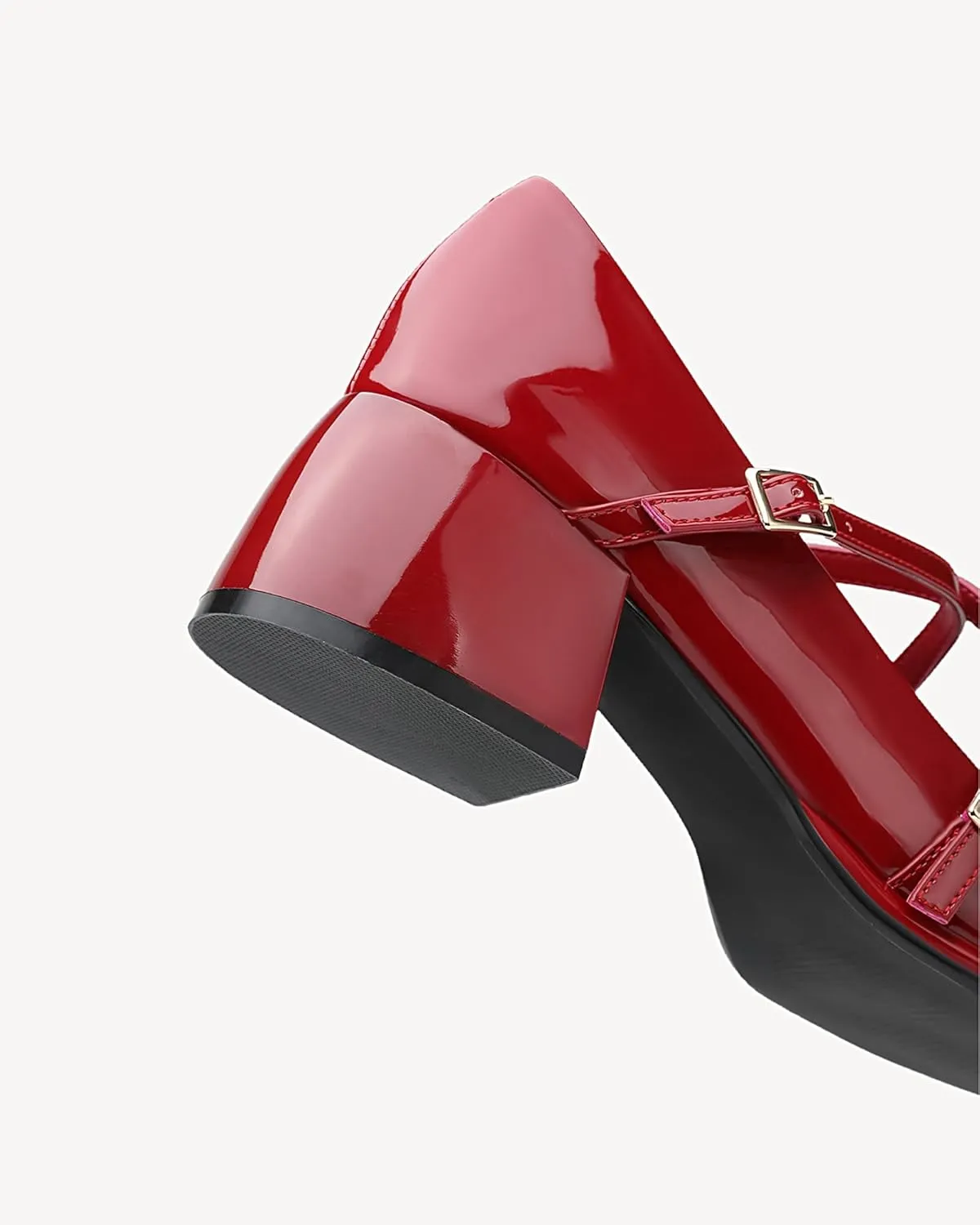 Women's Mary Jane Shoes Chunky Block Heel Wedding Dress Shoes for Women Low Heels Close Square Toe Pumps