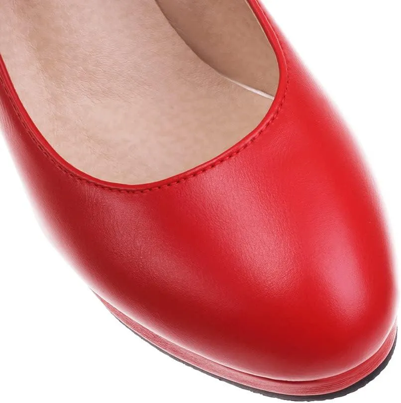 Womens Mary Jane Shoes Solid Chic Bow Lolita Platform High Heels Kawaii Shoes Round Toe Dress Pumps