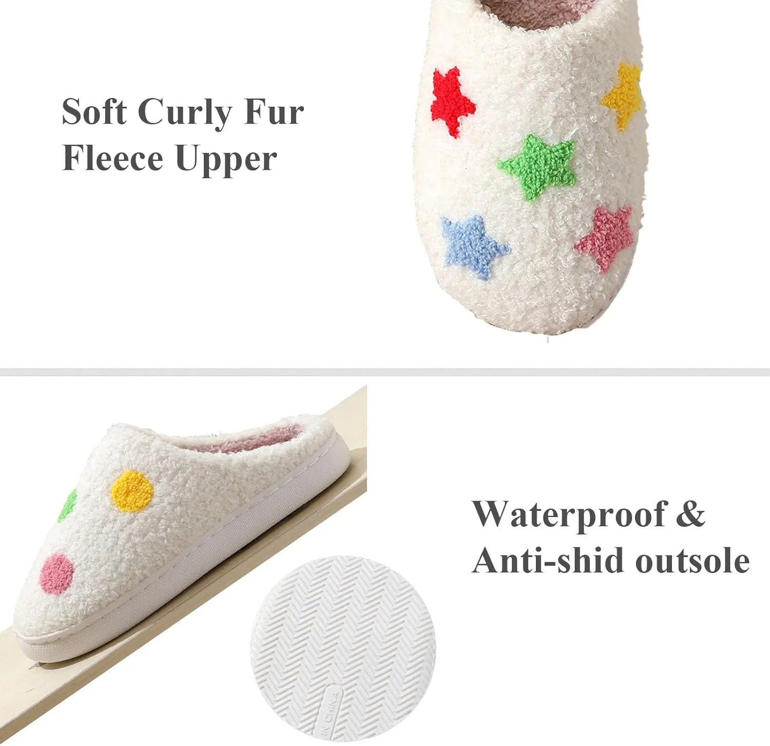 Womens Mens Slip on House Slippers Memory Foam Slippers Scuff Outdoor Indoor Warm Plush Bedroom Shoes