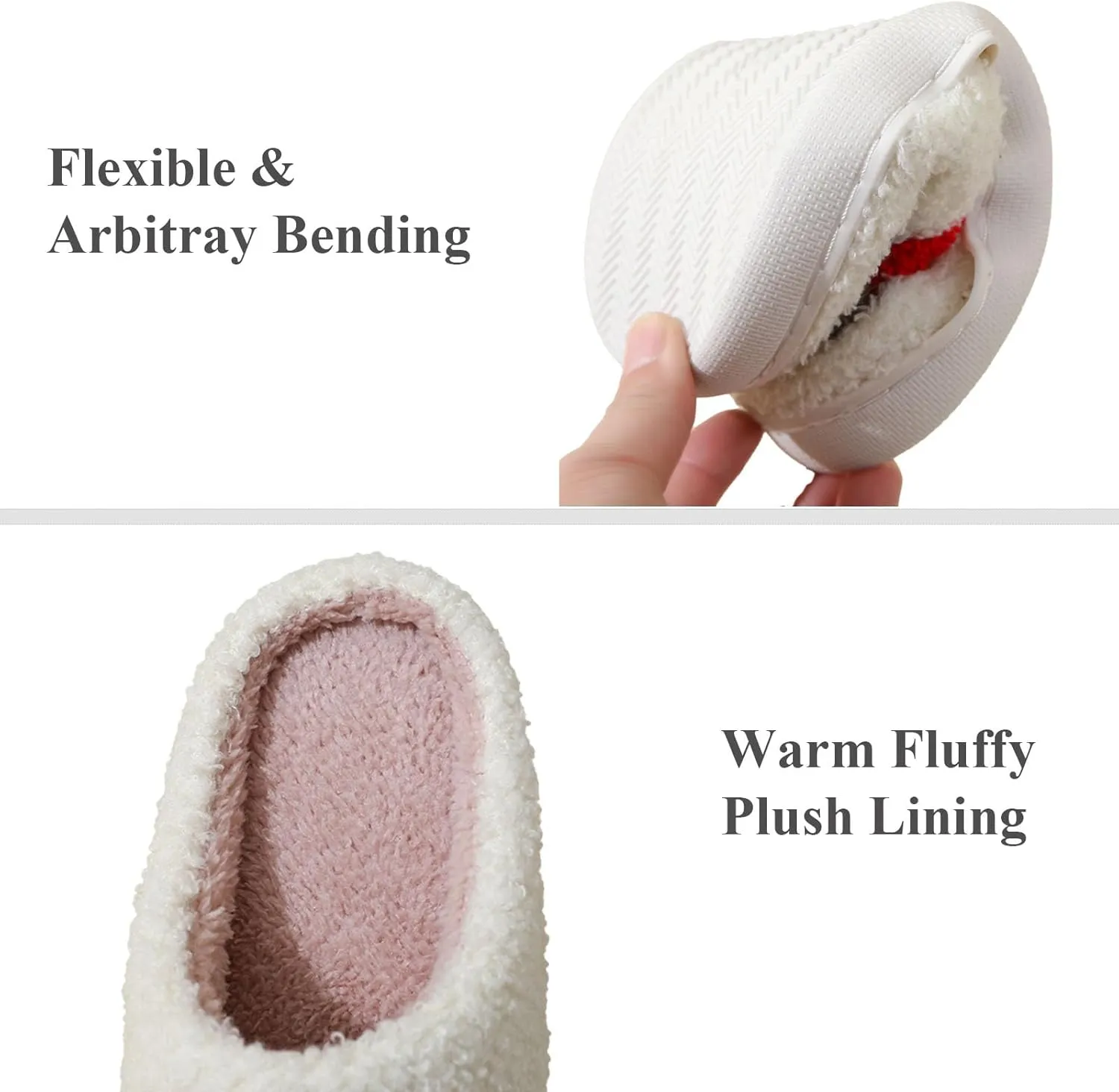 Womens Mens Slip on House Slippers Memory Foam Slippers Scuff Outdoor Indoor Warm Plush Bedroom Shoes
