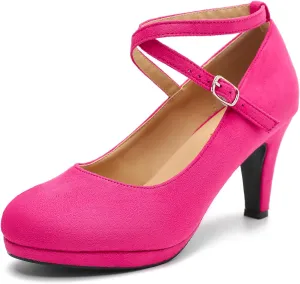 Womens Platform High Heels Sexy Cross Ankle Strap Pumps Wedding Work Party Dress Shoes