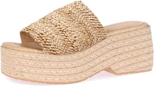 Womens Platform Sandals Slip On Wedge Slides Sandals Flatform Espadrilles Open Toe Summer Outdoor bohemian beach sandals