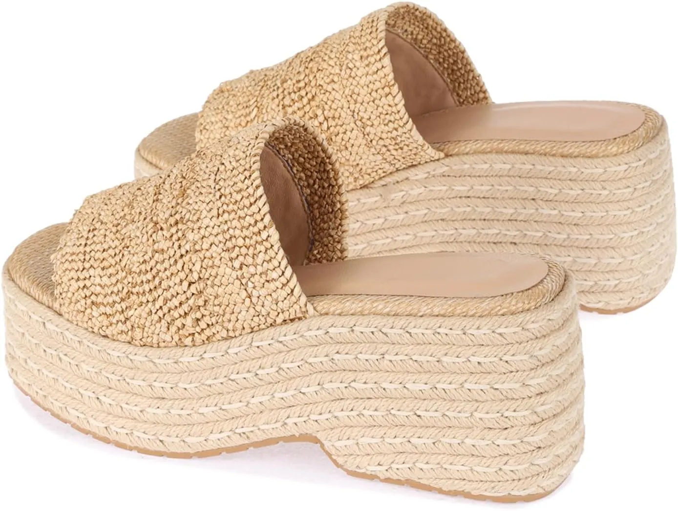 Womens Platform Sandals Slip On Wedge Slides Sandals Flatform Espadrilles Open Toe Summer Outdoor bohemian beach sandals