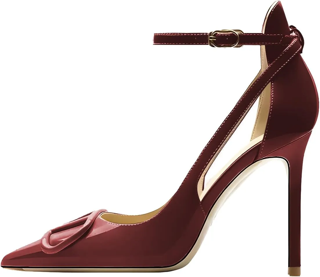 Women's Pointed-Toe Bag-Toe Strappy High-Heeled Shoes Sexy Stiletto Pumps