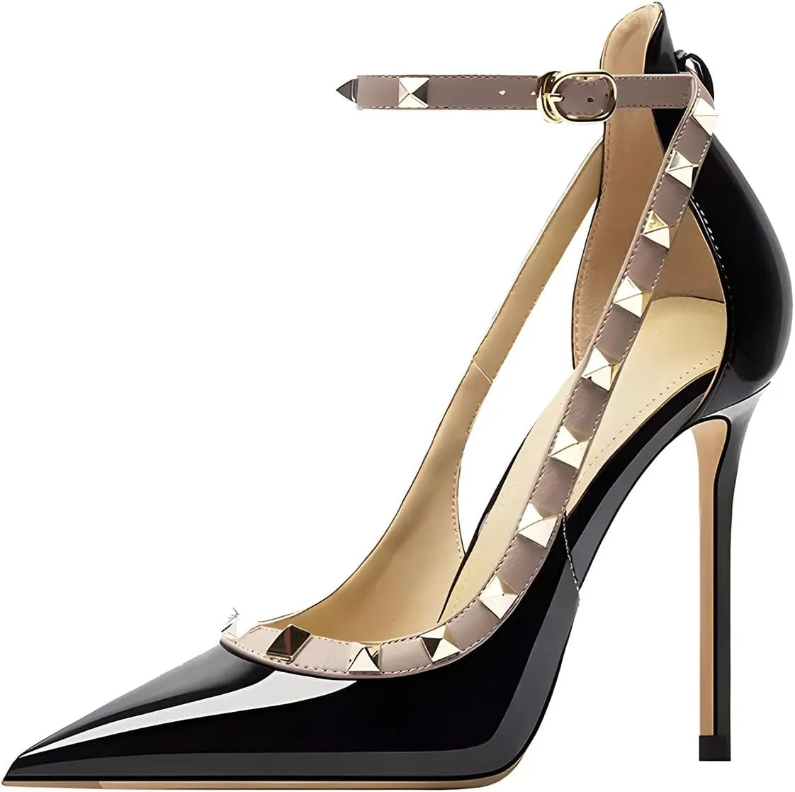 Women's Pointed-Toe Bag-Toe Strappy High-Heeled Shoes Sexy Stiletto Pumps