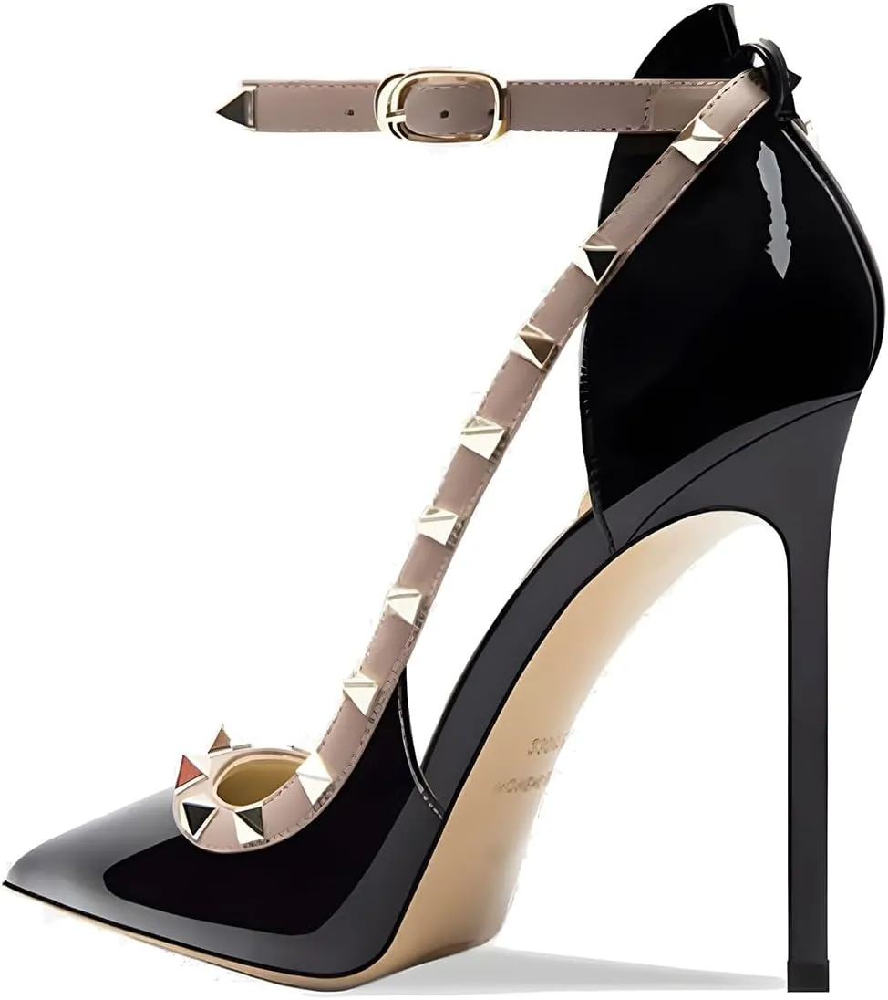 Women's Pointed-Toe Bag-Toe Strappy High-Heeled Shoes Sexy Stiletto Pumps