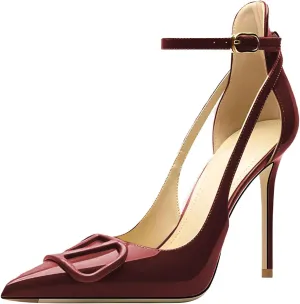 Women's Pointed-Toe Bag-Toe Strappy High-Heeled Shoes Sexy Stiletto Pumps