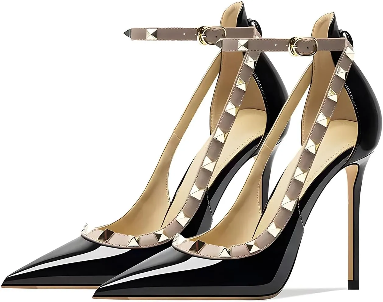 Women's Pointed-Toe Bag-Toe Strappy High-Heeled Shoes Sexy Stiletto Pumps