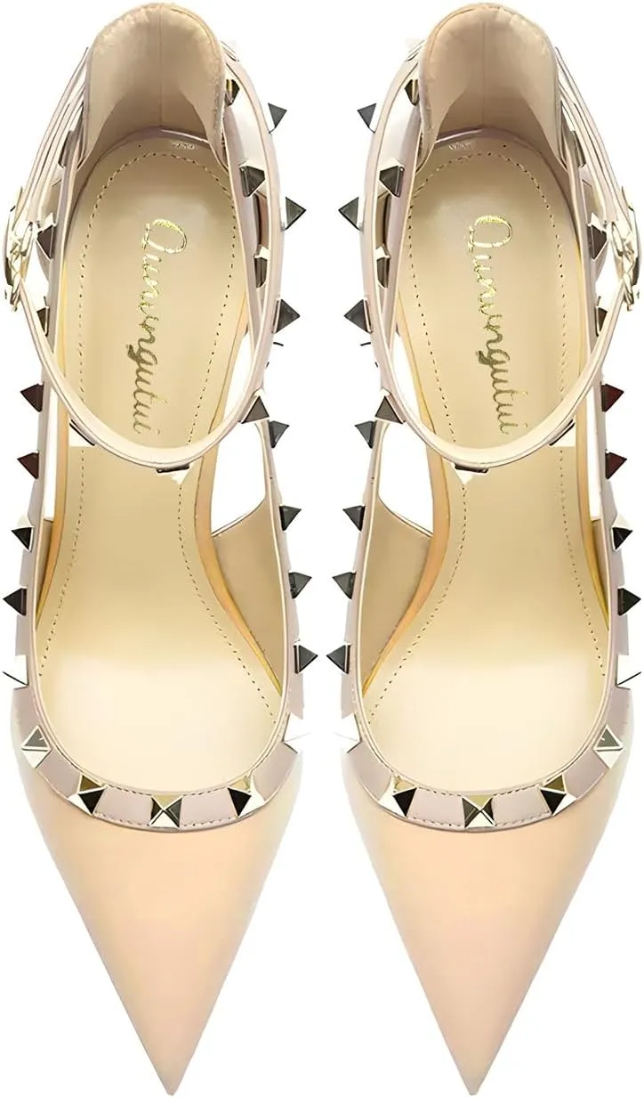 Women's Pointed-Toe Bag-Toe Strappy High-Heeled Shoes Sexy Stiletto Pumps