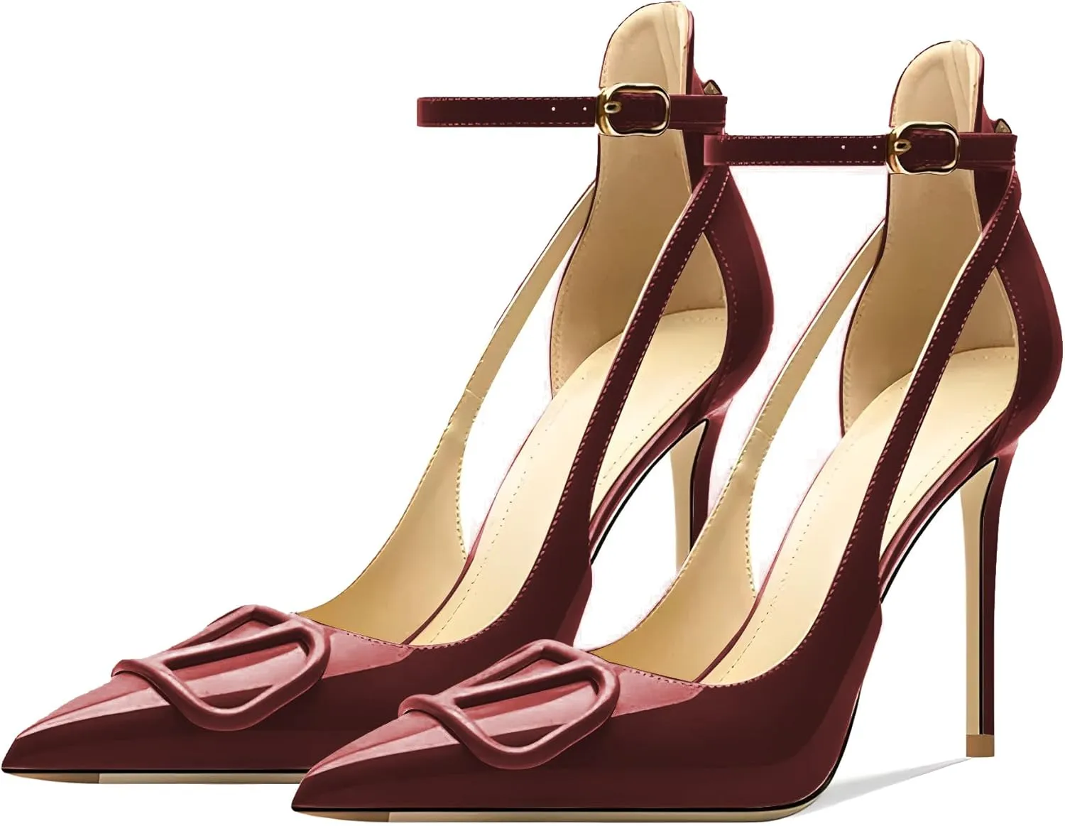 Women's Pointed-Toe Bag-Toe Strappy High-Heeled Shoes Sexy Stiletto Pumps