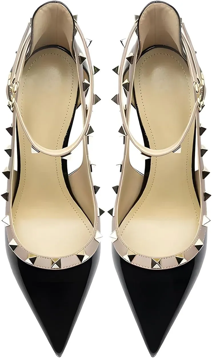Women's Pointed-Toe Bag-Toe Strappy High-Heeled Shoes Sexy Stiletto Pumps