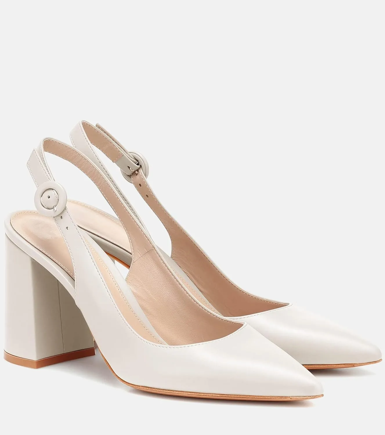 Women's Pointed Toe Block Heel Pumps Slingback Chunky Heel Slip On Work Party Dress Shoes