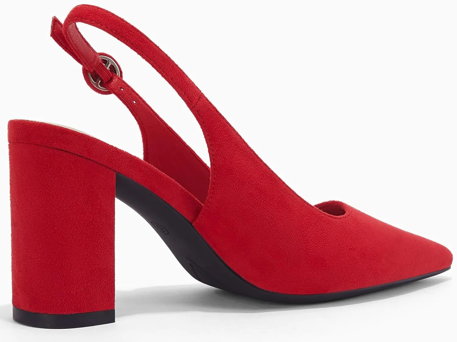 Women's Pointed Toe Block Heel Pumps Slingback Chunky Heel Slip On Work Party Dress Shoes