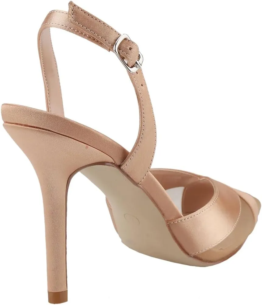 Women's Pointed Toe High Heel Pumps Slingback Stiletto Heel Mesh Satin Criss Cross Strap Breathable Elegant Sexy Shoes Summer Elegant Basics Business Casual Business Chic Spring Shoes Spring Break Easter