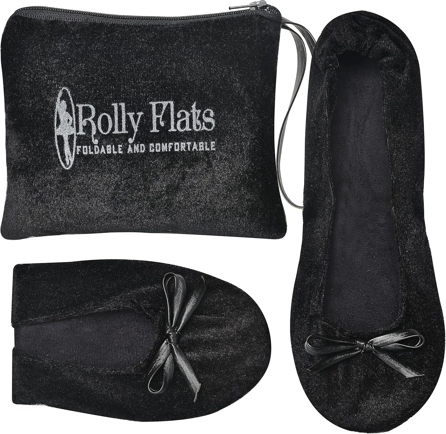 Women's Portable Foldable Ballet Flats Shoes Roll Up Slippers for Travel