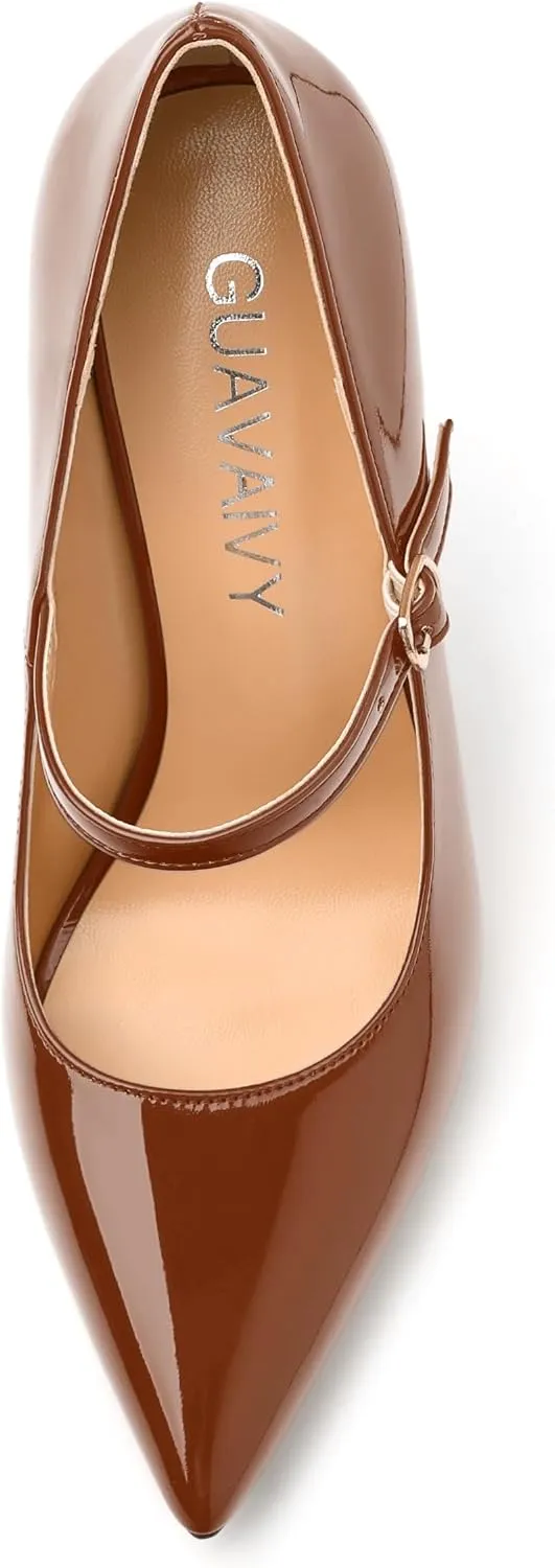 Women's Pumps, Buckle Backstrap High Heels, Pointed Toe Fashion Stiletto Heel Shoes for Wedding Daily Working