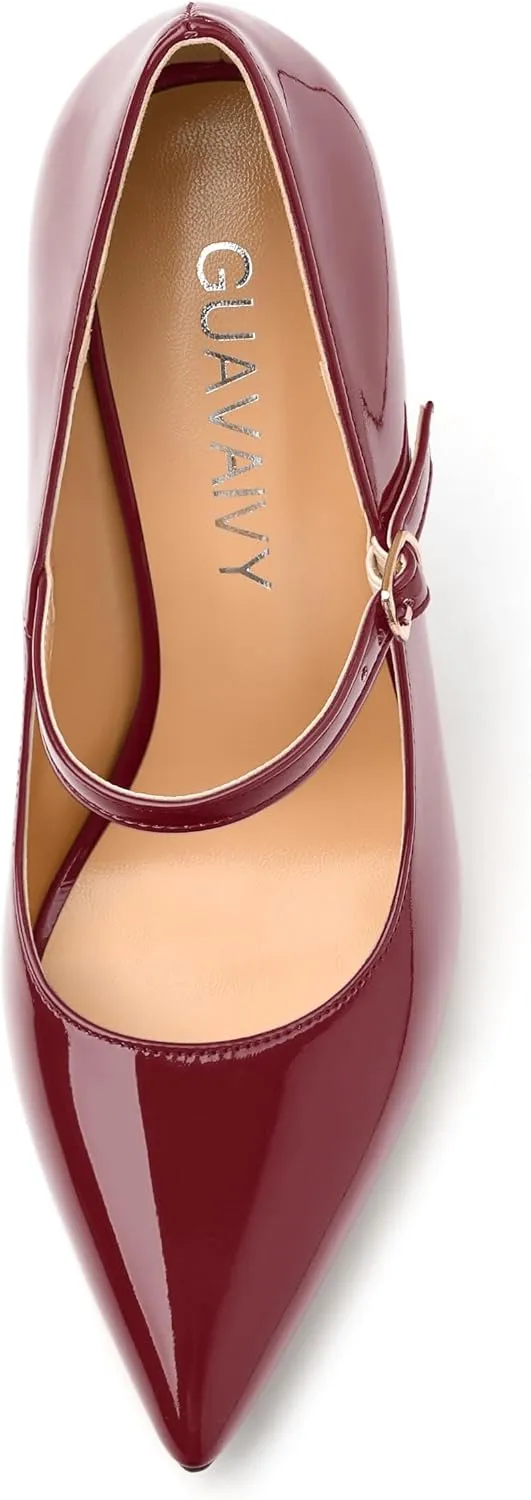 Women's Pumps, Buckle Backstrap High Heels, Pointed Toe Fashion Stiletto Heel Shoes for Wedding Daily Working
