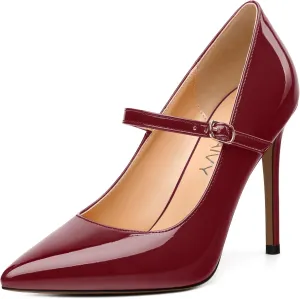 Women's Pumps, Buckle Backstrap High Heels, Pointed Toe Fashion Stiletto Heel Shoes for Wedding Daily Working