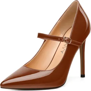 Women's Pumps, Buckle Backstrap High Heels, Pointed Toe Fashion Stiletto Heel Shoes for Wedding Daily Working