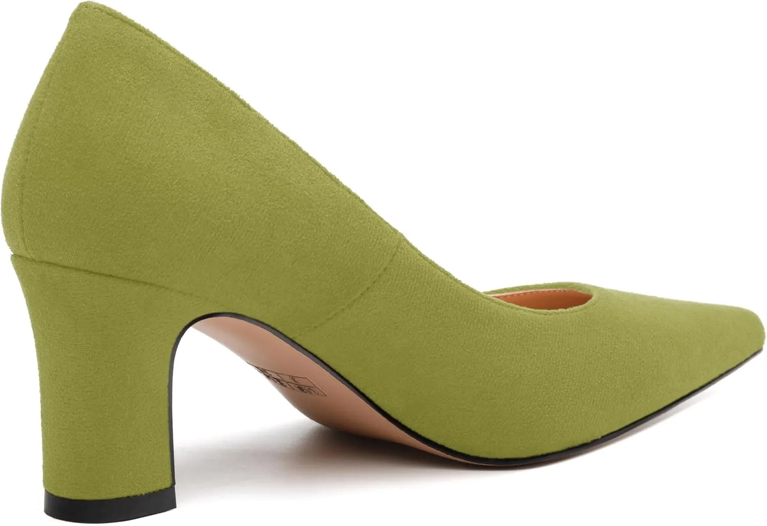 Women's Pumps, Pointed Closed Toe Fashion Chunky Heels, Slip On Mid Heel Shoes for Women